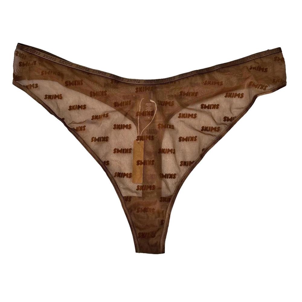 NWT Skims Mesh Logo Thong in Jasper Women’s 4X